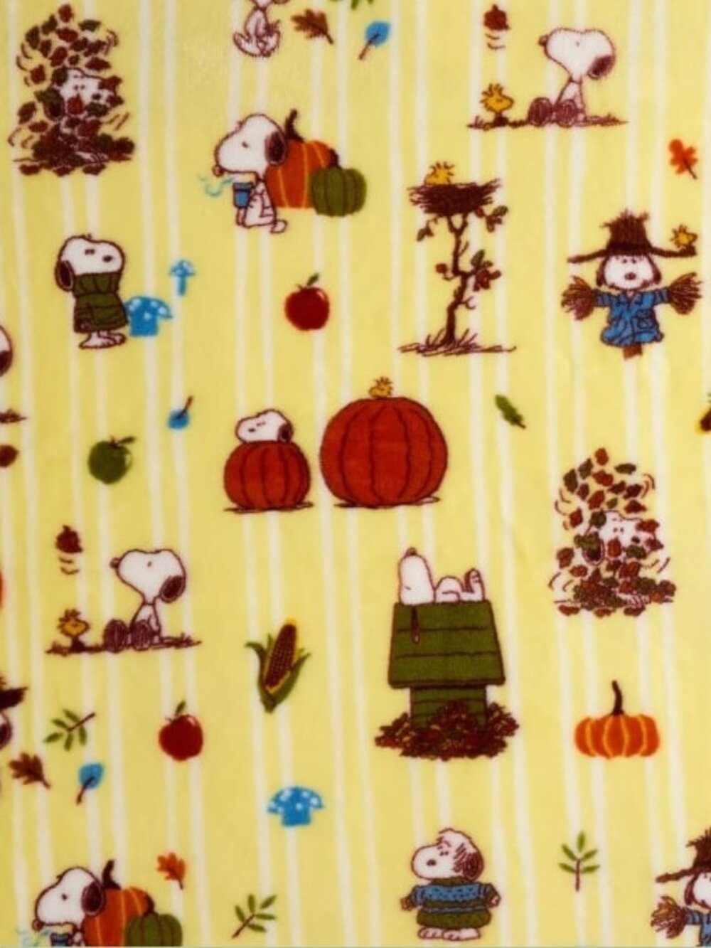 Brand New 5' x 6' The Big One Peanuts Harvest Plush Throw Blanket - Picture 6 of 11
